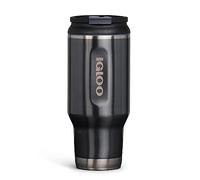IGLOO Flip 'n' Sip 32oz Stainless Steel Tumbler, Carbonite | Insulated Drinkware, Holds 32 oz, Threaded Leakproof Lid, Built-In Rubber Coaster, Fits Standard Cup Holders