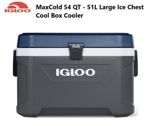 Igloo MaxCold 54 QT -51L Large Cool Box Ice Chest Cooler Camping Caravan IG49025