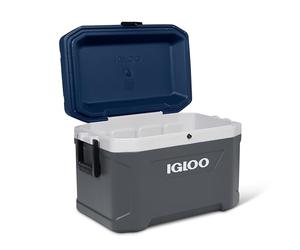 IGLOO MaxCold 54QT Cool Box, Ash Grey/Blue, 51 Litre, Plastic