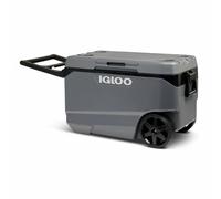 Igloo MaxCold Latitude Roller Cooler 85L (90 Quart) Large Wheeled Ice Chest with All-Terrain Wheels Cool Riser Technology Holds Up to 137 Cans Heavy Duty Cooler for Camping, Beach & BBQs