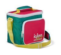 IGLOO Retro Square Lunch Bag - Jade - Insulated Cooler Bag with Shoulder Strap - 6.6 Litre Capacity