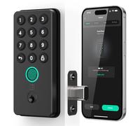 igloohome (New!) Deadbolt Go Smart Lock w/Fingerprint, Digital Keys, Remote PIN Codes, WiFi Bridge (Sold Separately) - Tested to ANSI Standards, Easy to Install (Matte Black)
