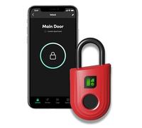 igloohome Padlock Lite SP3, Fingerprint Biometric Padlock, Rechargeable Bluetooth Keyless Lock, 360 Degree Scanner, Outdoor, Ruby Red