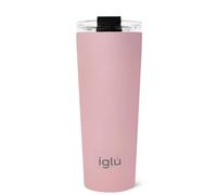 iglu Reusable Coffee Cup | Thermal Insulated Stainless Steel Travel Mug with Lid | Double Walled - Great for Hot & Cold Drinks | His & Hers Premium Eco-Friendly Gift (Himalayan Pink, 20oz)