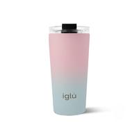 iglu Reusable Coffee Cup | Thermal Insulated Stainless Steel Travel Mug with Lid | Double Walled - Great for Hot & Cold Drinks | His & Hers Premium Eco-Friendly Gift (Himalayan Sky, 16oz)