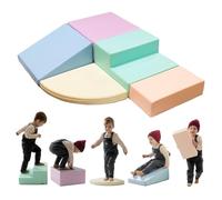 IGLU Soft Play Baby Corner Climbing Foam Blocks 5 Shapes Equipment for Motor Skill Development Montessori Toddler Softplay for Home (light pastel)