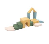 IGLU Soft Play Baby Gym 10 Climbing Blocks (Pastel Sea) | Firm Step Foam | Vegan Leather | CE Certified | Builds Balance, Strength & Coordination | Grows With Your Child