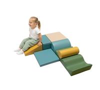 IGLU Soft Play Discoverer 7 Shape Montessori Foam Blocks Set for Baby and Toddler Indoor Softplay for Home Climbing and Building Equipment Development (Pastel Sea, XL)