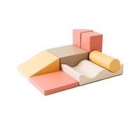 IGLU Soft Play Discoverer 7 Shape Montessori Foam Blocks Set for Baby and Toddler Indoor Softplay for Home Climbing and Building Equipment Development (Pastel Autumn, XL)
