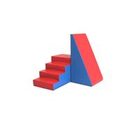 IGLU Soft Play SET 01X STEPS and SLIDE Equipment XXL Foam Block Shapes Activity Toys Slide (blue/red)