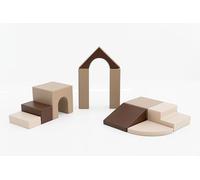 IGLU Soft Play SET 21 Foam Block Equipment XL Softzone Shapes Activity Toys - 10 Shape Set (Chocolate Dune)