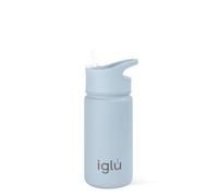 iglu Water Bottle with Straw 450ml - Insulated Stainless Steel, 24hr Cold - Leakproof, BPA-Free, Lightweight - Great for Kids & Adults - UK Brand (450ml, Arctic Blue)