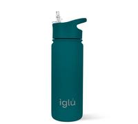 iglu Water Bottle with Straw 570ml - Insulated Stainless Steel, 24hr Cold & 12hr Hot - Leakproof, BPA-Free, Sweatproof - UK Family Brand (570ml, Atlantis)