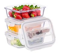 Igluu Meal Prep Glass Containers with Lids and Cutlery (3 Pack) - 1050ml