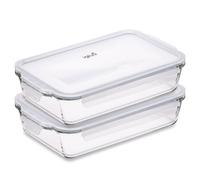 Igluu Meal Prep Glass Lasagne Dishes with Lids (2 Pack) - 2.2L