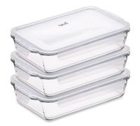 Igluu Meal Prep Glass Lasagne Dishes with Lids (3 Pack) - 2.2L