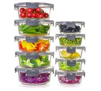 Igluu Meal Prep Round Glass Containers with Lids (10 Pack) - 400/950ml