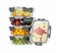 Igluu Meal Prep Small Glass Containers with Lids (5 Pack) - 370 ml | Airtight & BPA-Free - Oven, Air Fryer, Microwave, Freezer and Dishwasher Safe - Durable Borosilicate Glass