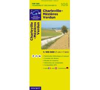 IGN 105 ~ Charleville-Mézieres, Verdun with free distance ruler (New Top 100 Range)