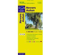 IGN 135 ~ Nevers, Autun with free distance ruler (New Top 100 Range)
