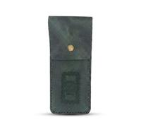 Ignis Craft I Will Fear No Evil Leather Pen Sleeve Case, Christian Gifts for Men and Women, Full Grain Cowhide, Eden Green