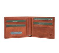 Ignis Craft RFID Minimalist Slim Leather Wallet for Men - Premium Calfskin, Removable Card Holder, with 2 ID Windows and Dual Billfold Compartments, Soloist Amber, Wallet for Men