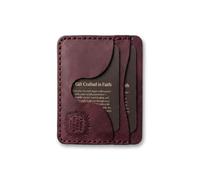 Ignis Craft Small Leather Card Holder Wallet, Christian Gifts for Men and Women, Full Grain Cowhide Debossed Bible Verse, Pentecost Red, Card Holder