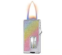 Ignite Lighter with Soft Flame, Safety Lock, Visible Fuel Window, and Flame Adjustment for Men