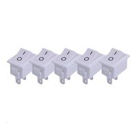 Ignition Barrel Car Tools 2Pin Push Button Switch SPST 6A 250V NO/Off Rocker Boat Home Motorcycle Switch Portable Small Push Start Ignition Switch(White -5pcs)