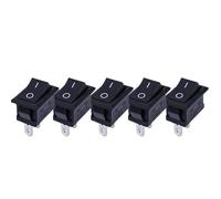 Ignition Barrel Car Tools 2Pin Push Button Switch SPST 6A 250V NO/Off Rocker Boat Home Motorcycle Switch Portable Small Engine Start Stop Button(Black -5pcs)