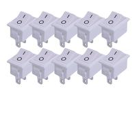 Ignition Barrel Car Tools 2Pin Push Button Switch SPST 6A 250V NO/Off Rocker Boat Home Motorcycle Switch Portable Small Push Start Ignition Switch(White -10pcs)