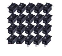 Ignition Barrel Car Tools 2Pin Push Button Switch SPST 6A 250V NO/Off Rocker Boat Home Motorcycle Switch Portable Small Push Start Ignition Switch(Black -20pcs)