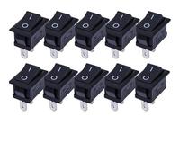 Ignition Barrel Car Tools 2Pin Push Button Switch SPST 6A 250V NO/Off Rocker Boat Home Motorcycle Switch Portable Small Push Start Ignition Switch(Black -10pcs)