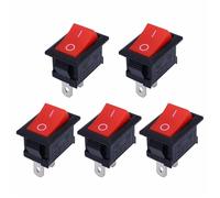 Ignition Barrel Fit For Boat Type Motorcycle Snap-in On/Off Rocker Boat Switch Black Red White Car Push Button Switch 2Pin Push Start Ignition Switch(Red(5pcs))
