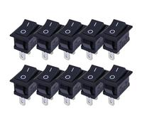 Ignition Barrel Fit For Boat Type Motorcycle Snap-in On/Off Rocker Boat Switch Black Red White Car Push Button Switch 2Pin Push Start Ignition Switch(Black(10pcs))
