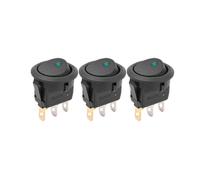 Ignition Barrel Fit For Car 12V LED Boat Switch With Light Rocker Switch On/Off Control SPST 3 Pin 2 Position Auto 1/3/12pcs Engine Start Stop Button(3pcs green)