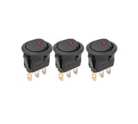 Ignition Barrel Fit For Car 12V LED Boat Switch With Light Rocker Switch On/Off Control SPST 3 Pin 2 Position Auto 1/3/12pcs Engine Start Stop Button(3pcs red)