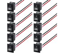 Ignition Barrel Fit For Marine Boat Car Motorcycle 20MM Toggle Switch ON-OFF 2 Pin Rocker Switch With 16CM Pre-Wired Terminals Push Start Ignition Switch(Tybe B 10PCS)