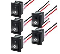 Ignition Barrel Fit For Marine Boat Car Motorcycle 20MM Toggle Switch ON-OFF 2 Pin Rocker Switch With 16CM Pre-Wired Terminals Push Start Ignition Switch(Tybe B 5PCS)