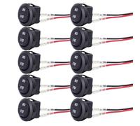 Ignition Barrel Fit For Marine Boat Car Motorcycle 20MM Toggle Switch ON-OFF 2 Pin Rocker Switch With 16CM Pre-Wired Terminals Push Start Ignition Switch(Tybe A 10PCS)
