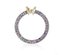 Ignition Button Decoration Ring with For Crystal Butterfly Rhinestone Layout Zinc Alloy Durability for Automotive Application (White)