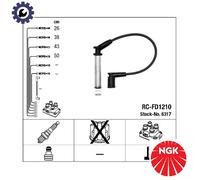 IGNITION CABLE KIT 6317 FOR FORD IKON/V FIESTA/Van KA/STREET A9JB/A9JA 1.3L 4cyl