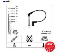 IGNITION CABLE KIT 6317 FOR FORD IKON/V FIESTA/Van KA/STREET A9JB/A9JA 1.3L 4cyl