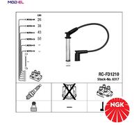 IGNITION CABLE KIT 6317 FOR FORD IKON/V FIESTA/Van KA/STREET A9JB/A9JA 1.3L 4cyl