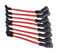 Ignition Cable Set 10.5 mm Spiral Thread for LS1 LS3 LS6 LS7 Engines, High Performance Ignition Cables with Silicone Plugs, Heat Resistant up to 200 °C, 8-Piece Cable Set for Performance Tuning