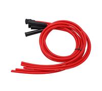 Ignition Cable, Set of Ignition Cables for 8 Mm Red Candles, in Metal Silicone, High Performance for Cars of the 4 -cylinder Era