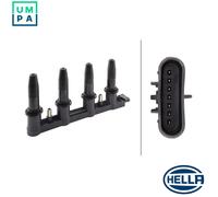 HELLA 5DA 358 000-231 Ignition Coil - 12V - 7-pin connector - Block Ignition Coil - Bolted