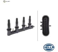 HELLA 5DA 358 000-241 Ignition Coil - 12V - 7-pin connector - Bolted