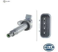 HELLA 5DA 358 057-121 Ignition Coil - 12V - 4-pin connector - Bolted