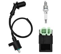 Ignition Coil 6 Pin AC CDI Box and Spark Plugs Set for GY6 50-150cc Scooter ATV Go Kart Compact Ignition Coil Replacement for Replacement